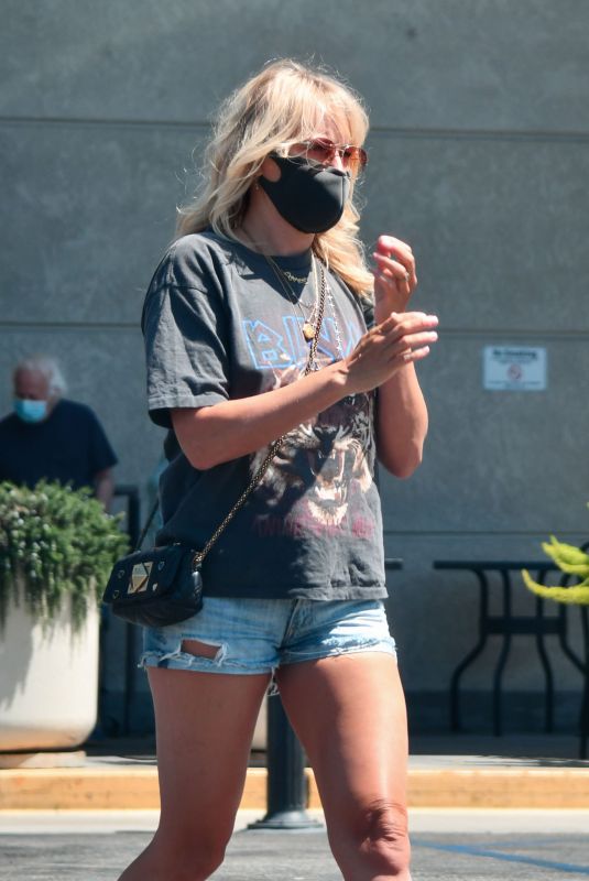 MALIN AKERMAN in a Denim Shorts Out Shopping in Los Angeles 07/12/2020