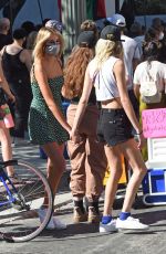 MARGARET QUALLEY, CARA DELEVINGNE and KAIA GERBER at a Protest Rally in Los Angeles 07/15/2020