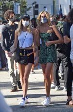 MARGARET QUALLEY, CARA DELEVINGNE and KAIA GERBER at a Protest Rally in Los Angeles 07/15/2020