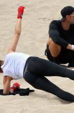 MARIA SHARAPOVA Workout at a Beach in Los Angeles 07/29/2020