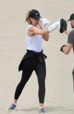 MARIA SHARAPOVA Workout at a Beach in Los Angeles 07/29/2020