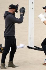 MARIA SHARAPOVA Workout at a Beach in Los Angeles 07/29/2020