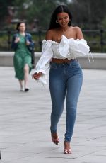 MAYA JAMA in Tights Denim Out in London 07/07/2020