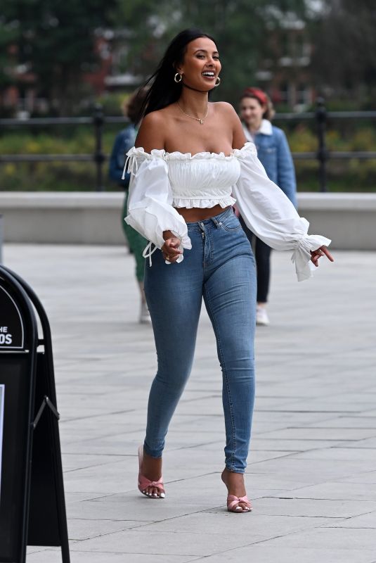 MAYA JAMA in Tights Denim Out in London 07/07/2020