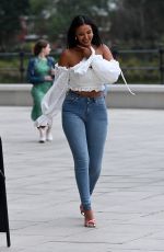 MAYA JAMA in Tights Denim Out in London 07/07/2020