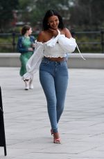 MAYA JAMA in Tights Denim Out in London 07/07/2020