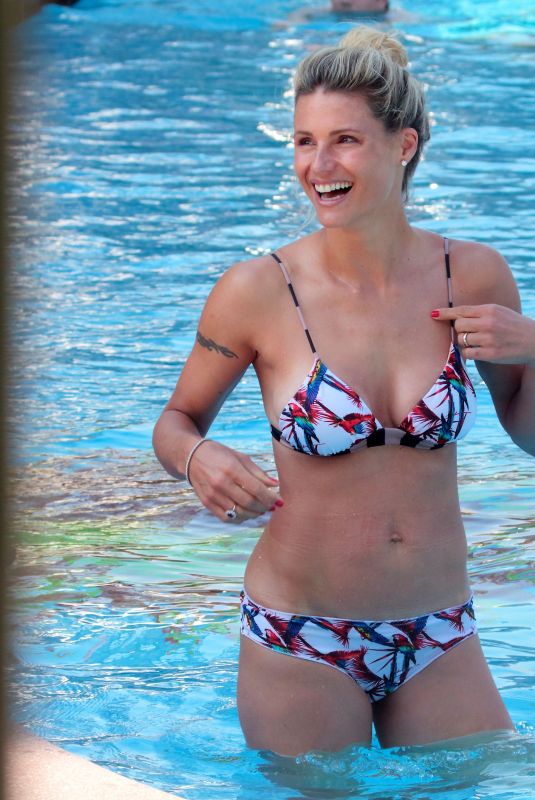 MICHELLE HUNZIKER in Bikini at a Pool in Milano 07/03/2020