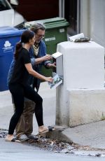 MINKA KELLY Putting a Mailbox Outside Her Home in Los Angeles 07/13/2020