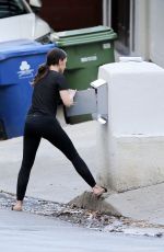 MINKA KELLY Putting a Mailbox Outside Her Home in Los Angeles 07/13/2020