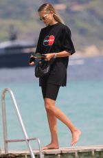 NATASHA POLY at Club 55 Beach in Saint-tropez 07/28/2020