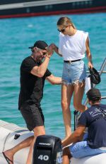 NATASHA POLY in Denim SHorts Out in Saint-tropez 07/23/2020