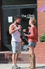 NICKY WHELAN in Denim Shorts at Bulletproof Coffee in Santa Monica 06/30/2020