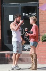 NICKY WHELAN in Denim Shorts at Bulletproof Coffee in Santa Monica 06/30/2020