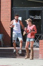 NICKY WHELAN in Denim Shorts at Bulletproof Coffee in Santa Monica 06/30/2020