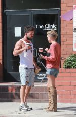 NICKY WHELAN in Denim Shorts at Bulletproof Coffee in Santa Monica 06/30/2020