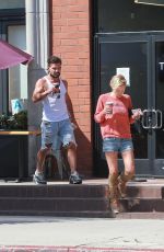 NICKY WHELAN in Denim Shorts at Bulletproof Coffee in Santa Monica 06/30/2020