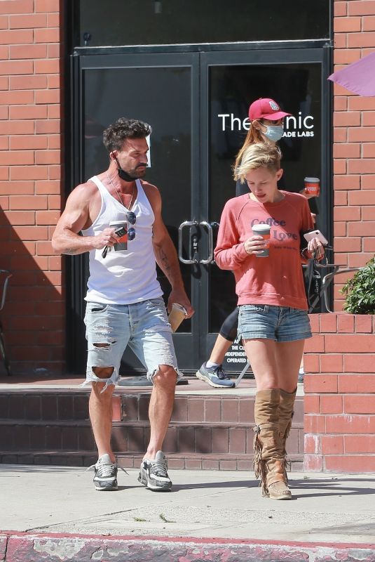 NICKY WHELAN in Denim Shorts at Bulletproof Coffee in Santa Monica 06/30/2020