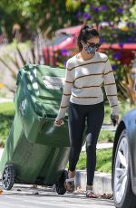 NINA DOBREV Taking a Trash Bin Outside Her Home in West Hollywood 07/18/2020
