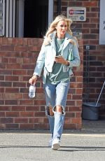 OLIVIA ATTWOOD in Ripped Denim Leaves a Salon in Cheshire 07/10/2020