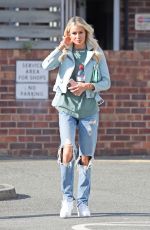OLIVIA ATTWOOD in Ripped Denim Leaves a Salon in Cheshire 07/10/2020