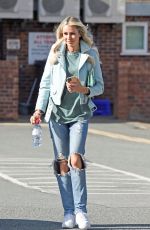 OLIVIA ATTWOOD in Ripped Denim Leaves a Salon in Cheshire 07/10/2020