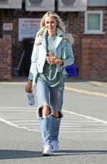 OLIVIA ATTWOOD in Ripped Denim Leaves a Salon in Cheshire 07/10/2020