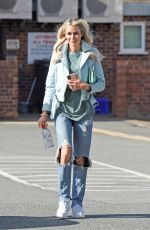 OLIVIA ATTWOOD in Ripped Denim Leaves a Salon in Cheshire 07/10/2020