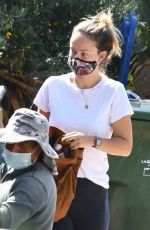 OLIVIA WILDE Wearing a Mask Outside Her Home in Silver Lake 07/09/2020
