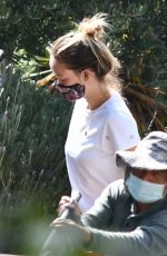 OLIVIA WILDE Wearing a Mask Outside Her Home in Silver Lake 07/09/2020