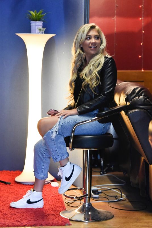 PAIGE TURLEY in Rippde DEnim at a Recording Studio in Manchester 07/10/2020