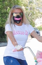 PARIS HILTON Out on a Bike in Beverly Hills 07/09/2020