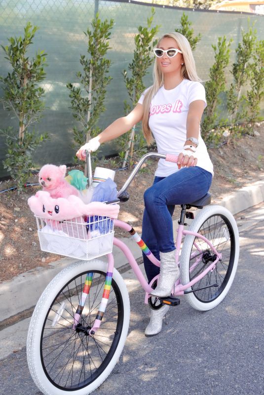 PARIS HILTON Out on a Bike in Beverly Hills 07/09/2020