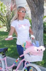 PARIS HILTON Out on a Bike in Beverly Hills 07/09/2020