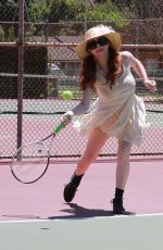 PHOEBE PRICE at a Tennis Court in Los Angeles 07/10/2020