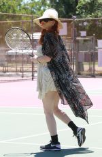 PHOEBE PRICE at a Tennis Court in Los Angeles 07/10/2020