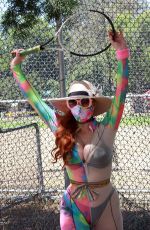 PHOEBE PRICE at a Tennis Court in Los Angeles 07/22/2020