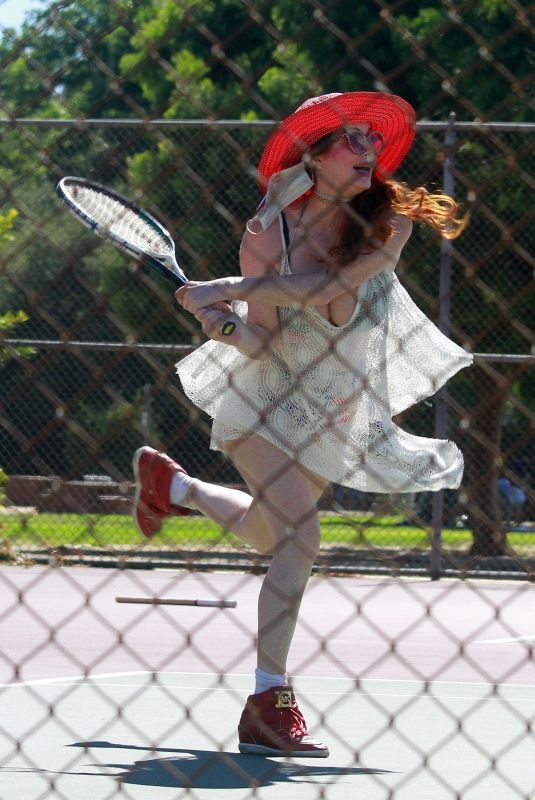 PHOEBE PRICE at a Tennis Court in Studio City 07/04/2020