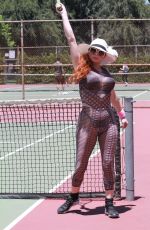 PHOEBE PRICE at a Tennis Courts in Los Angeles 07/19/2020