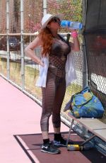 PHOEBE PRICE at a Tennis Courts in Los Angeles 07/19/2020