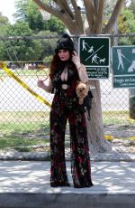 PHOEBE PRICE Out with Her Dog Henry in Los Angeles 06/30/2020