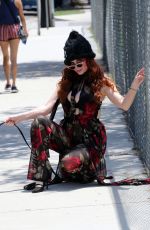 PHOEBE PRICE Out with Her Dog Henry in Los Angeles 06/30/2020