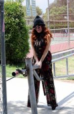 PHOEBE PRICE Out with Her Dog Henry in Los Angeles 06/30/2020