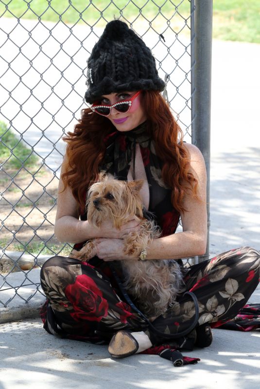 PHOEBE PRICE Out with Her Dog Henry in Los Angeles 06/30/2020