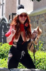 PHOEBE PRICE Out with Her Dog Henry in Los Angeles 07/11/2020