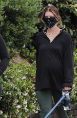 Pregnant KATHERINE SCHWARZENEGGER Out with Her Dog in Santa Monica 07/14/2020
