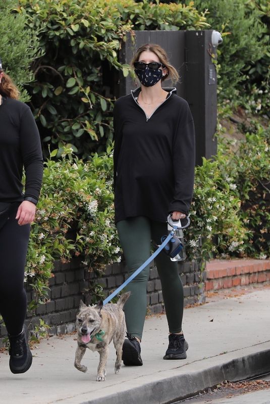 Pregnant KATHERINE SCHWARZENEGGER Out with Her Dog in Santa Monica 07/14/2020