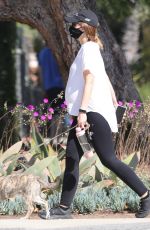 Pregnant KATHERINE SCHWARZENEGGER Out with Her Dogs in Los Angeles 07/12/2020