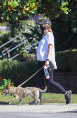 Pregnant KATHERINE SCHWARZENEGGER Out with Her Dogs in Los Angeles 07/12/2020