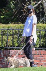 Pregnant KATHERINE SCHWARZENEGGER Out with Her Dogs in Los Angeles 07/12/2020