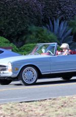Pregnant KATY PERRY Driving Her Classic Mercedes Convertible Out in Santa Barbara 07/19/2020